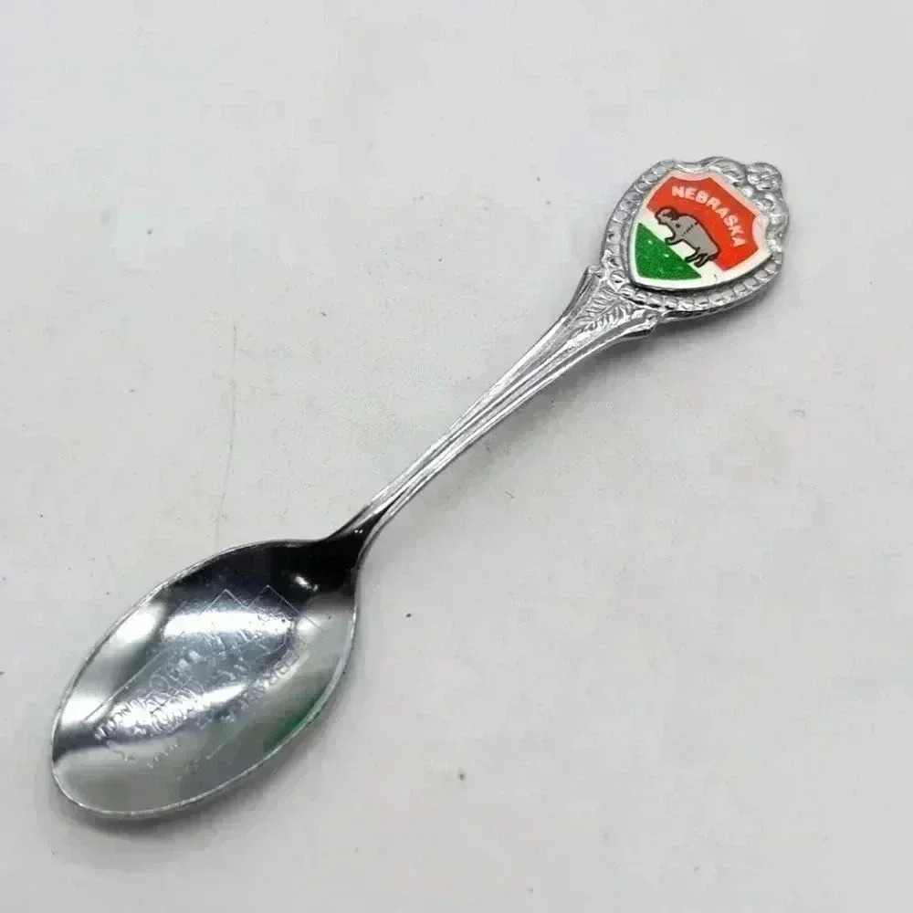 Vintage Nebraska Souvenir Engraved spoon. Kitschy cool.